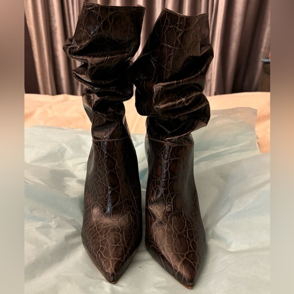 Schutz brown heeled boots size 8.5 - Picture 1 of 5